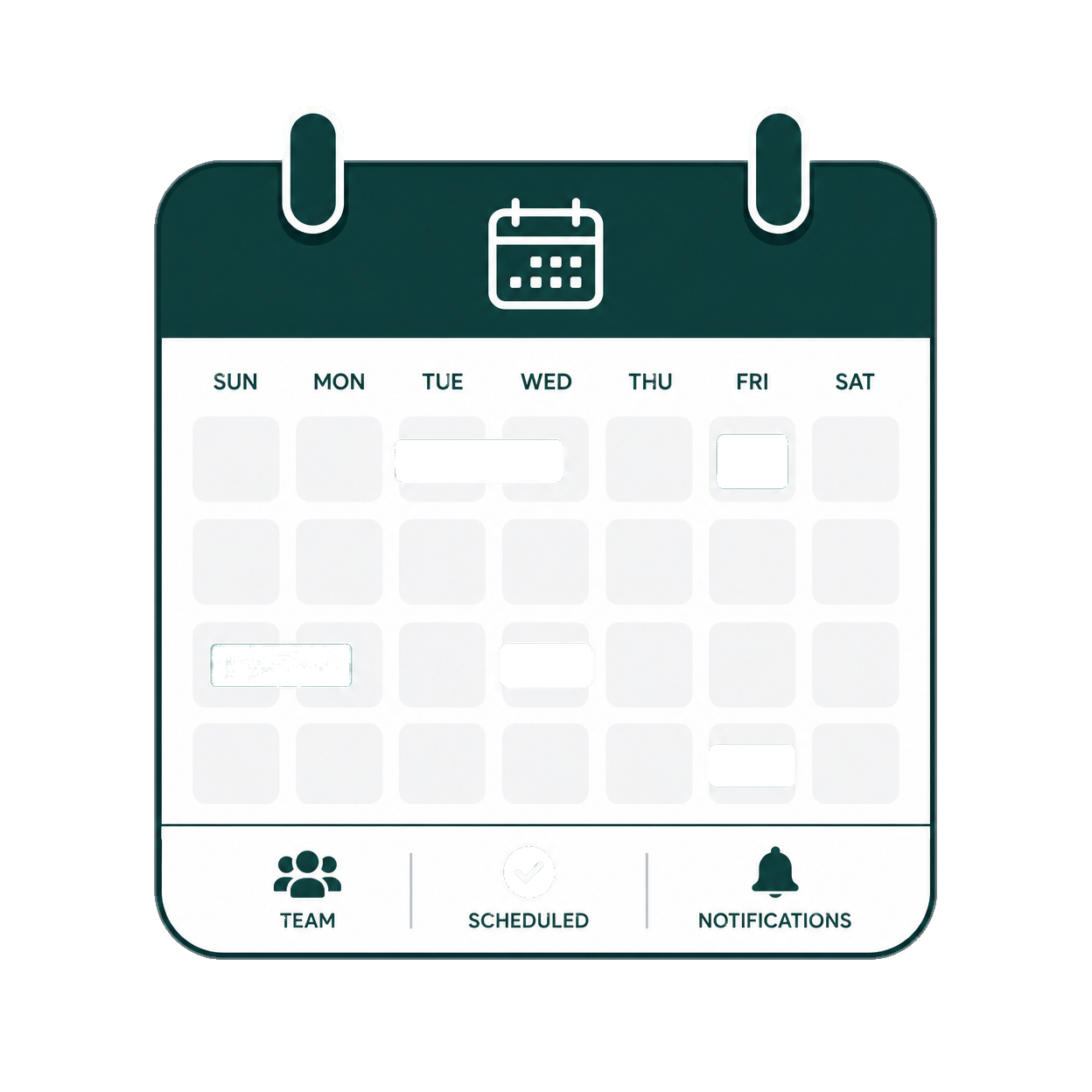 Ícone de agenda centralizada